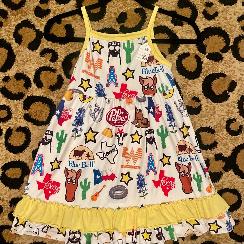 Colorful Texas-Themed Kids Dress
